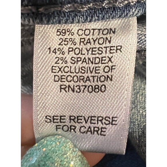 Cato EST 1946 Contemporary Frayed Hem Capri Ankle denim Jeans Stretch 12 - Picture 7 of 8